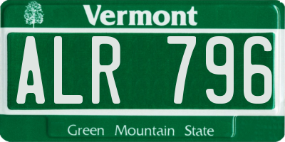 VT license plate ALR796