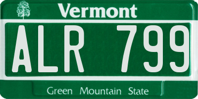 VT license plate ALR799