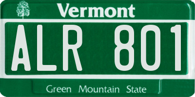 VT license plate ALR801