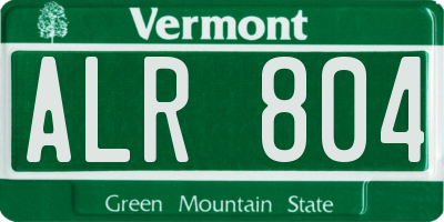 VT license plate ALR804
