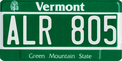 VT license plate ALR805