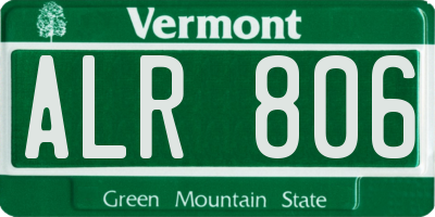 VT license plate ALR806