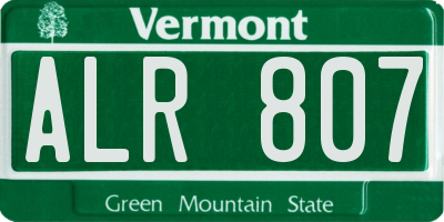 VT license plate ALR807