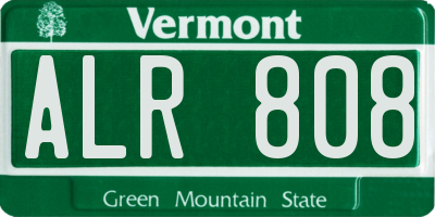 VT license plate ALR808