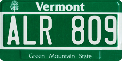 VT license plate ALR809