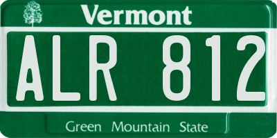 VT license plate ALR812