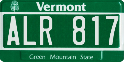 VT license plate ALR817