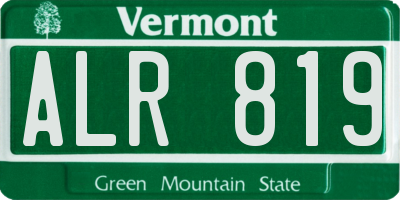 VT license plate ALR819