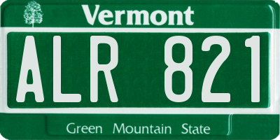 VT license plate ALR821