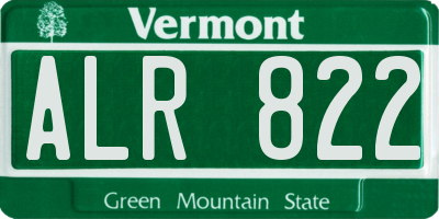 VT license plate ALR822