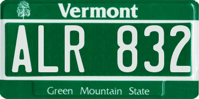 VT license plate ALR832