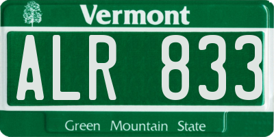 VT license plate ALR833