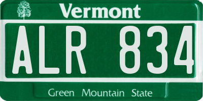 VT license plate ALR834