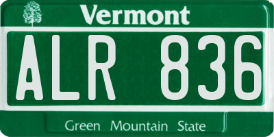 VT license plate ALR836