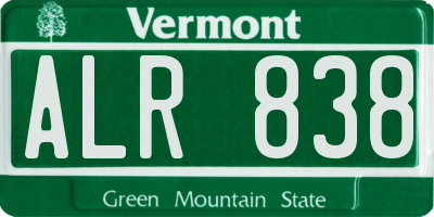 VT license plate ALR838
