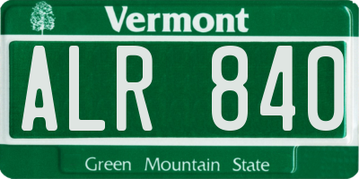 VT license plate ALR840