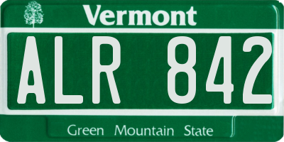 VT license plate ALR842