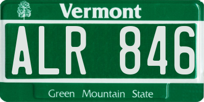 VT license plate ALR846
