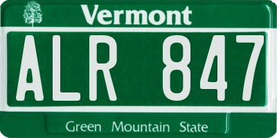 VT license plate ALR847