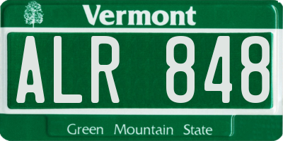 VT license plate ALR848