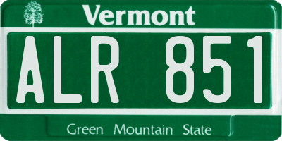 VT license plate ALR851