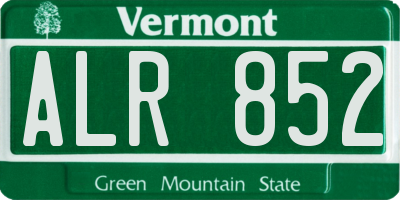 VT license plate ALR852