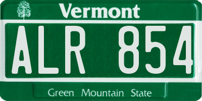 VT license plate ALR854