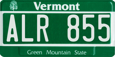 VT license plate ALR855