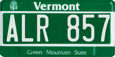 VT license plate ALR857