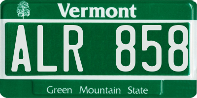 VT license plate ALR858