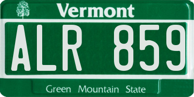 VT license plate ALR859