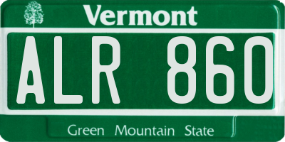 VT license plate ALR860