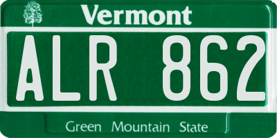VT license plate ALR862