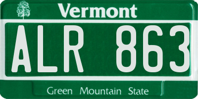 VT license plate ALR863