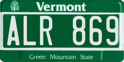 VT license plate ALR869