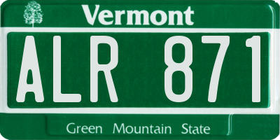 VT license plate ALR871
