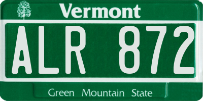 VT license plate ALR872