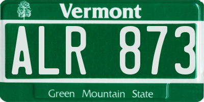 VT license plate ALR873