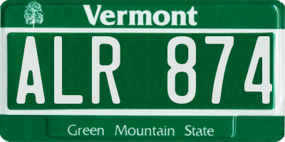 VT license plate ALR874