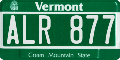 VT license plate ALR877