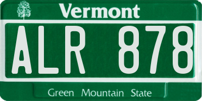 VT license plate ALR878