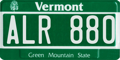 VT license plate ALR880