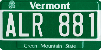 VT license plate ALR881