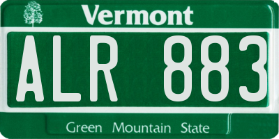 VT license plate ALR883