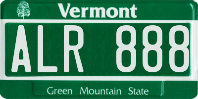 VT license plate ALR888