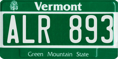 VT license plate ALR893