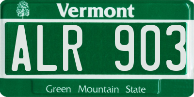 VT license plate ALR903