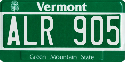 VT license plate ALR905