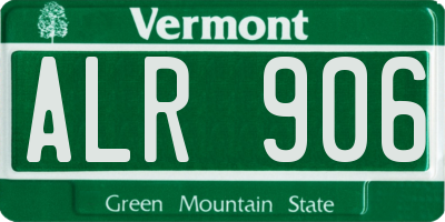 VT license plate ALR906