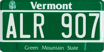 VT license plate ALR907